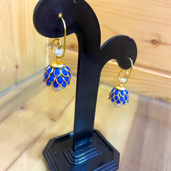 Ethnic Versatile Dangling Earrings w/ Stonework and Pearls - In Many Colors! - Picture 4 of 16